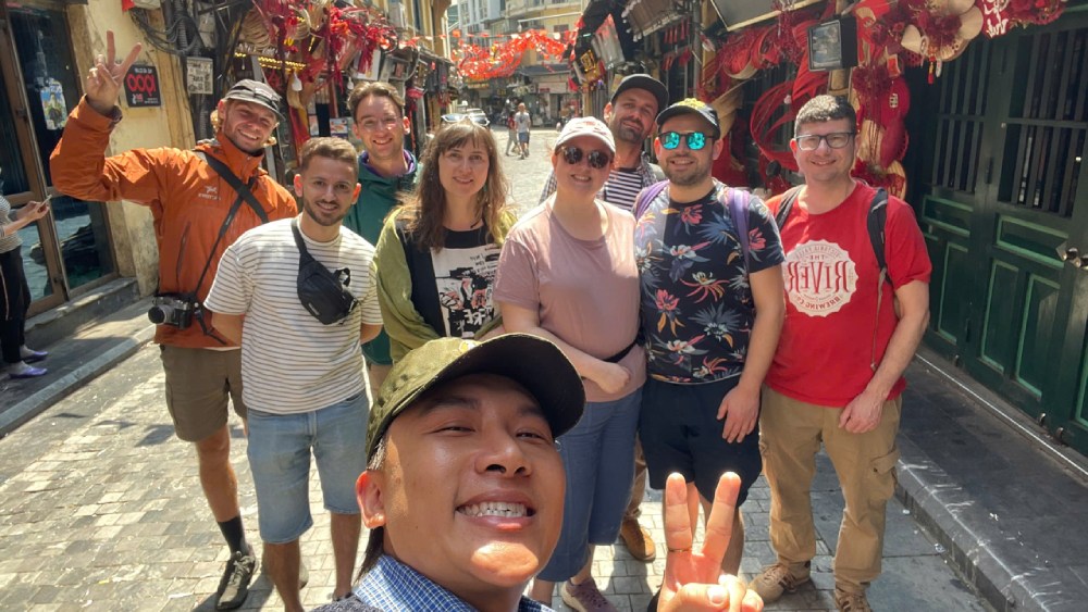 Hanoi Old Quarter Walking Tour with Guests Visiting Long Bien Bridge and Ta Hien Street