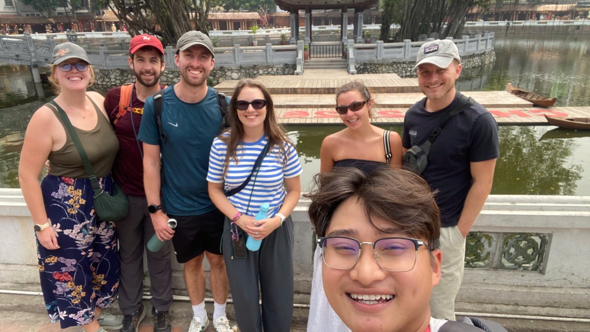 Guests from Ireland and England joining Hanoi City Highlights Walking Tour